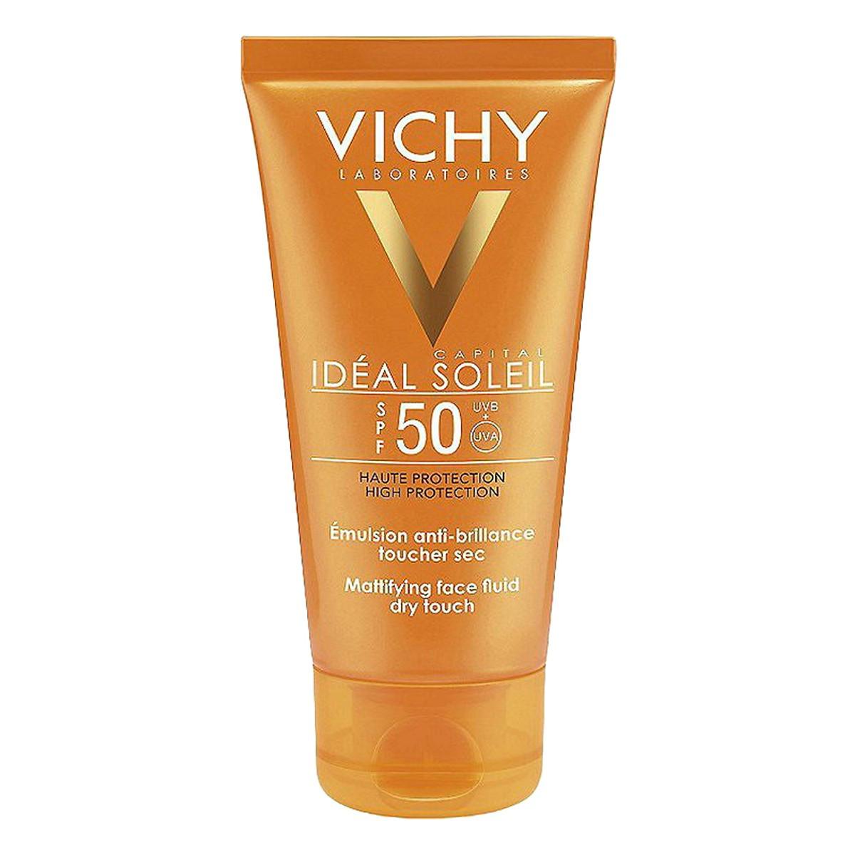 Review Kem Chống Nắng Không Gây Nhờn Rít Không Màu SPF50 Vichy Capital Soleil SPF50 Face Dry Touch (50ml)